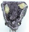 Amethyst Geode With Honey Calcite On Metal Stand - Uruguay #46166-1